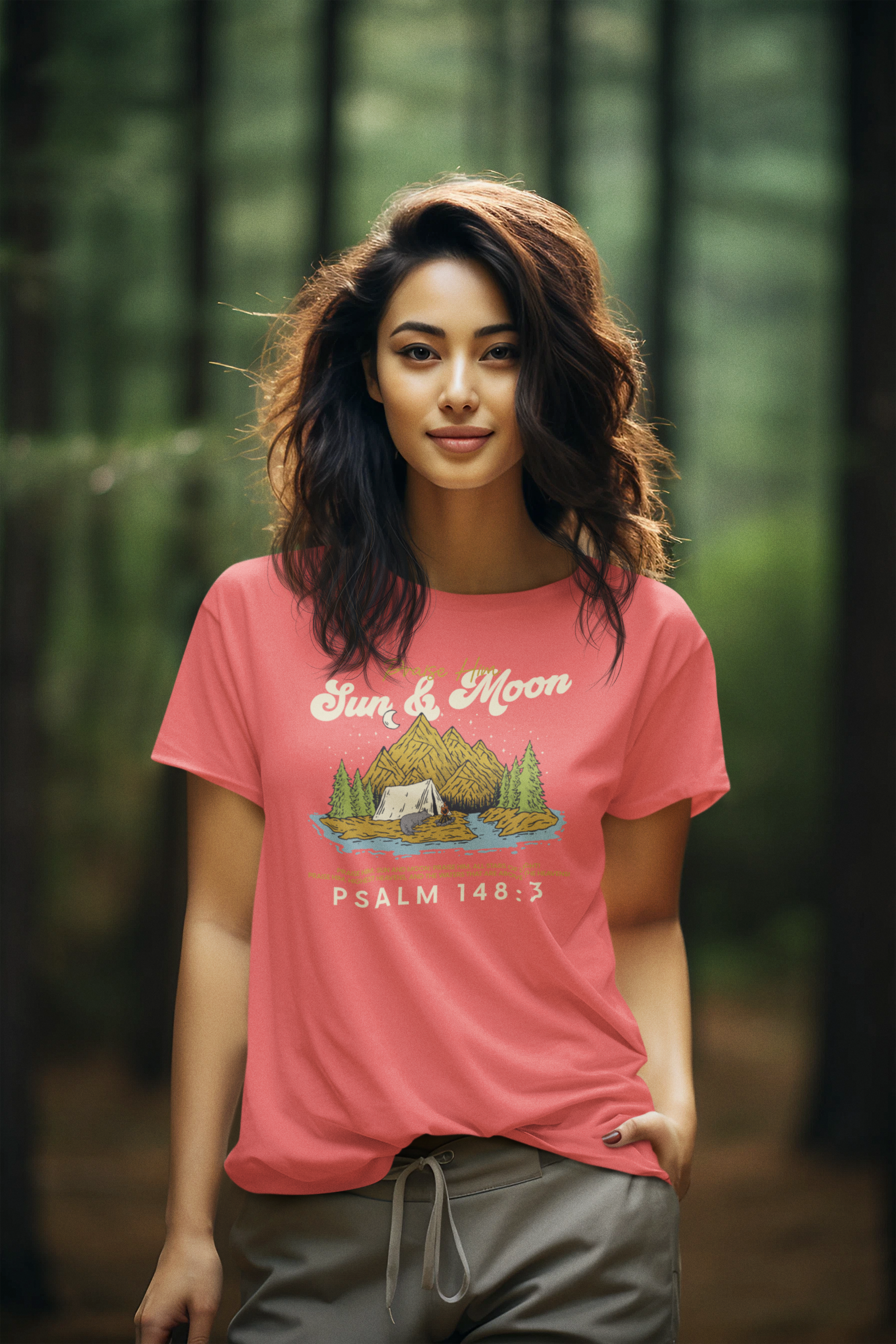 Sun and Moon Praise Him Shirt, Psalms 148:3 Christian T-Shirt, Comfort Colors 1717 Worship Tee, Bible Verse Shirt, Faith Based Apparel