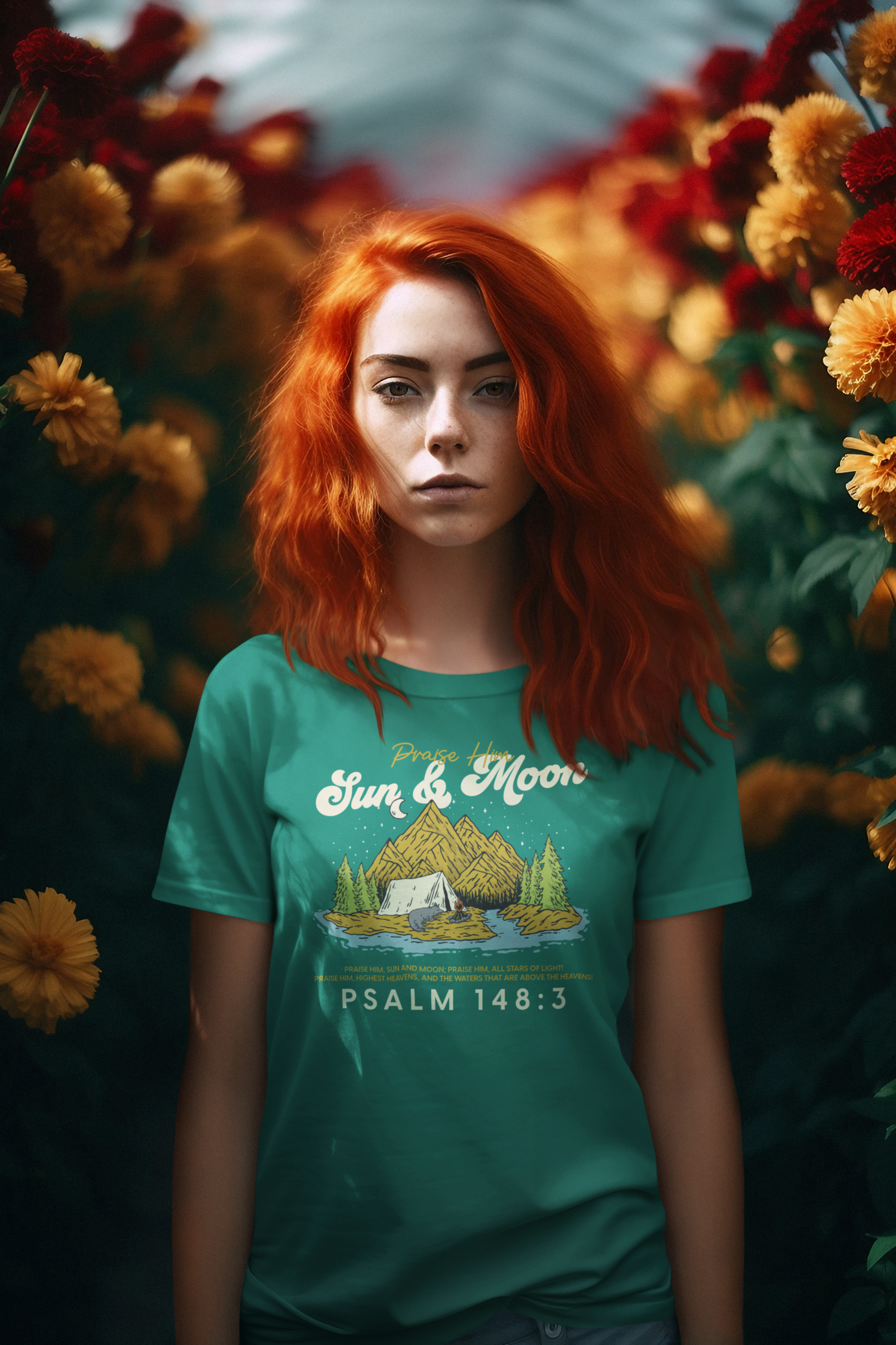 Sun and Moon Praise Him Shirt, Psalms 148:3 Christian T-Shirt, Comfort Colors 1717 Worship Tee, Bible Verse Shirt, Faith Based Apparel