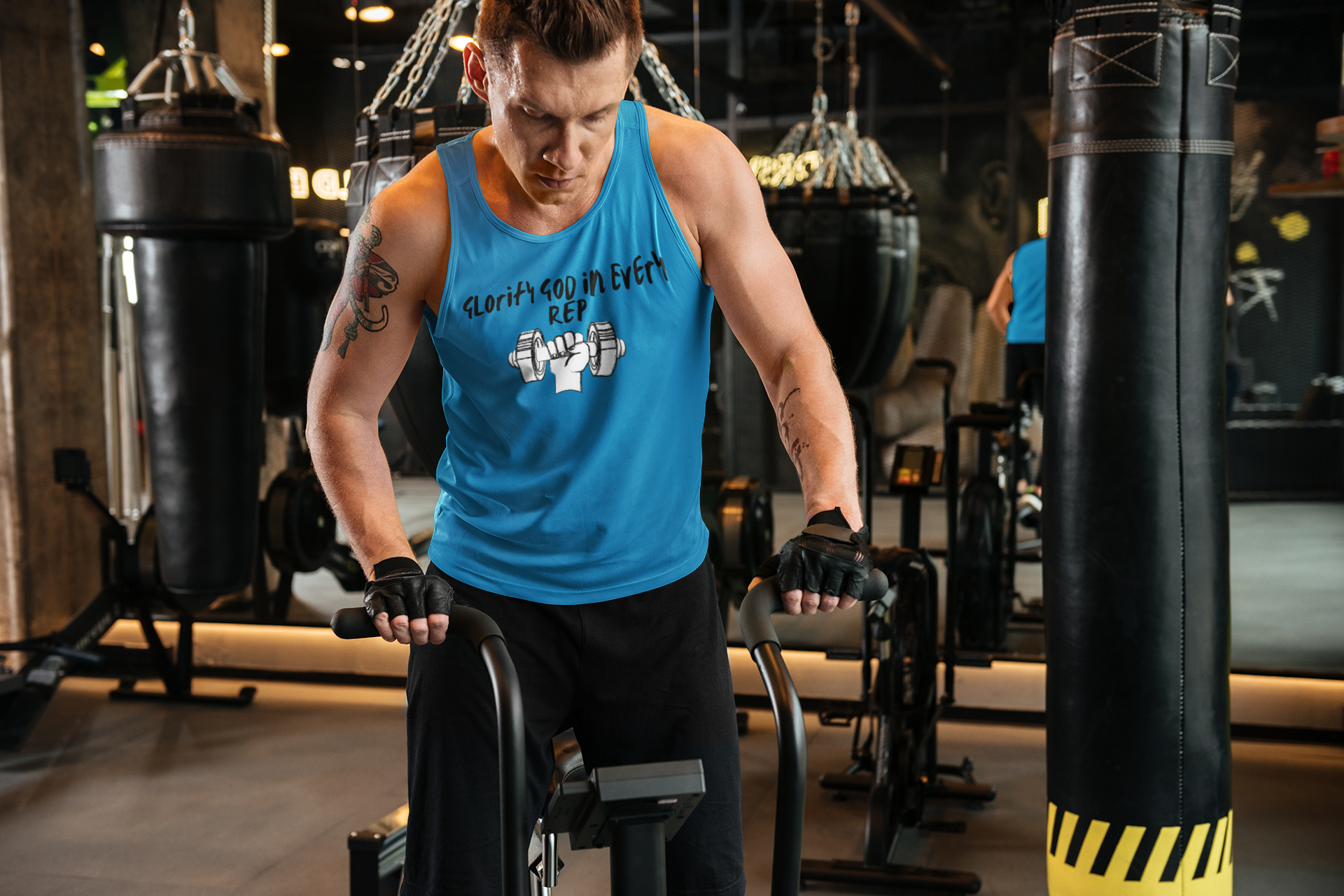 Glorify God in Every Rep Christian Gym Tank – Comfort Colors 9360 Faith Fitness Tank