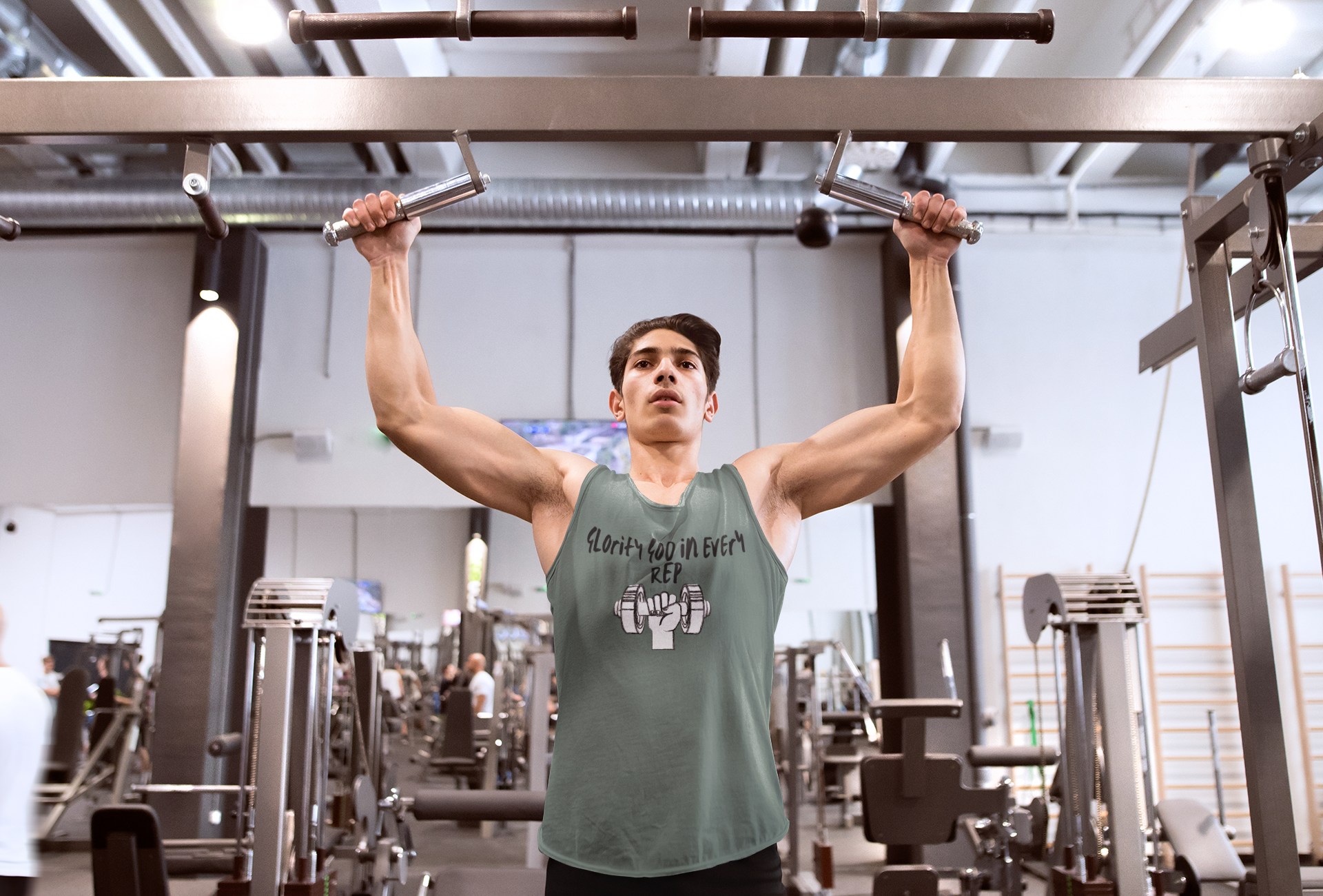 Glorify God in Every Rep Christian Gym Tank – Comfort Colors 9360 Faith Fitness Tank