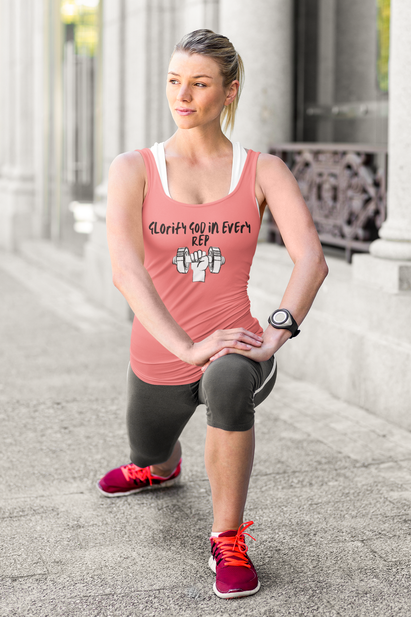 Glorify God in Every Rep Christian Gym Tank – Comfort Colors 9360 Faith Fitness Tank