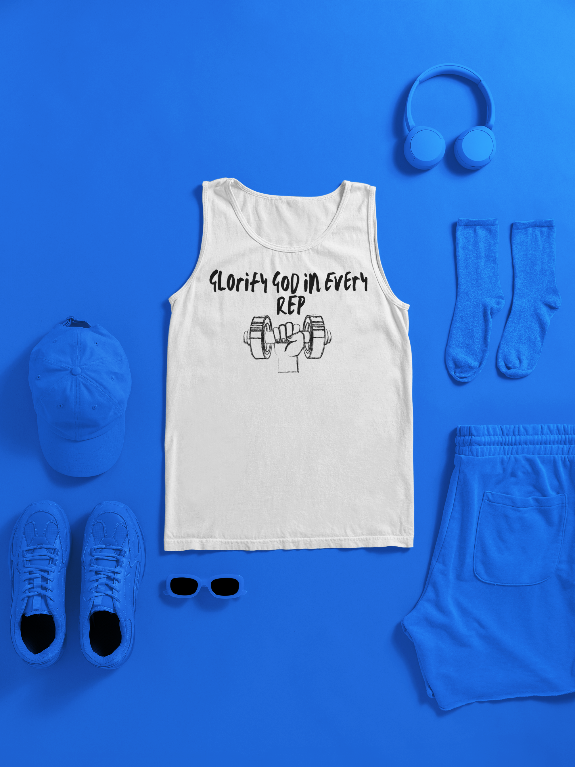Glorify God in Every Rep Christian Gym Tank – Comfort Colors 9360 Faith Fitness Tank
