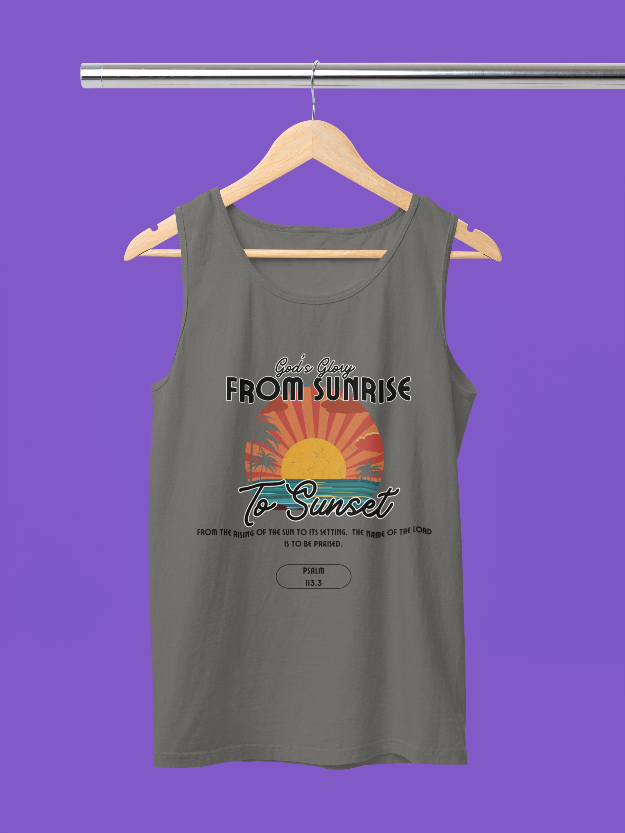 God’s Glory from Sunrise to Sunset Christian Tank Top – Comfort Colors 9360 Faith Shirt