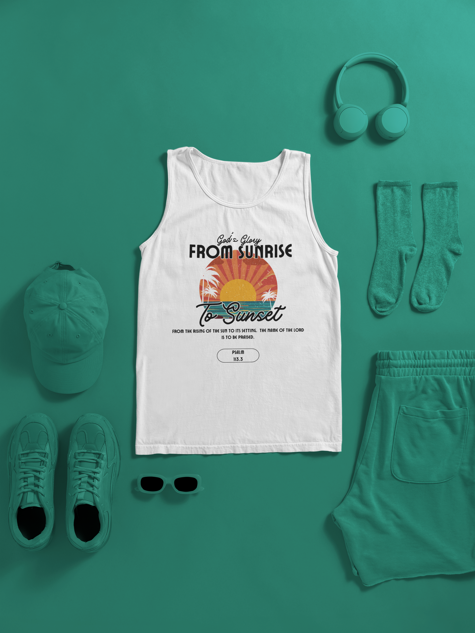 God’s Glory from Sunrise to Sunset Christian Tank Top – Comfort Colors 9360 Faith Shirt