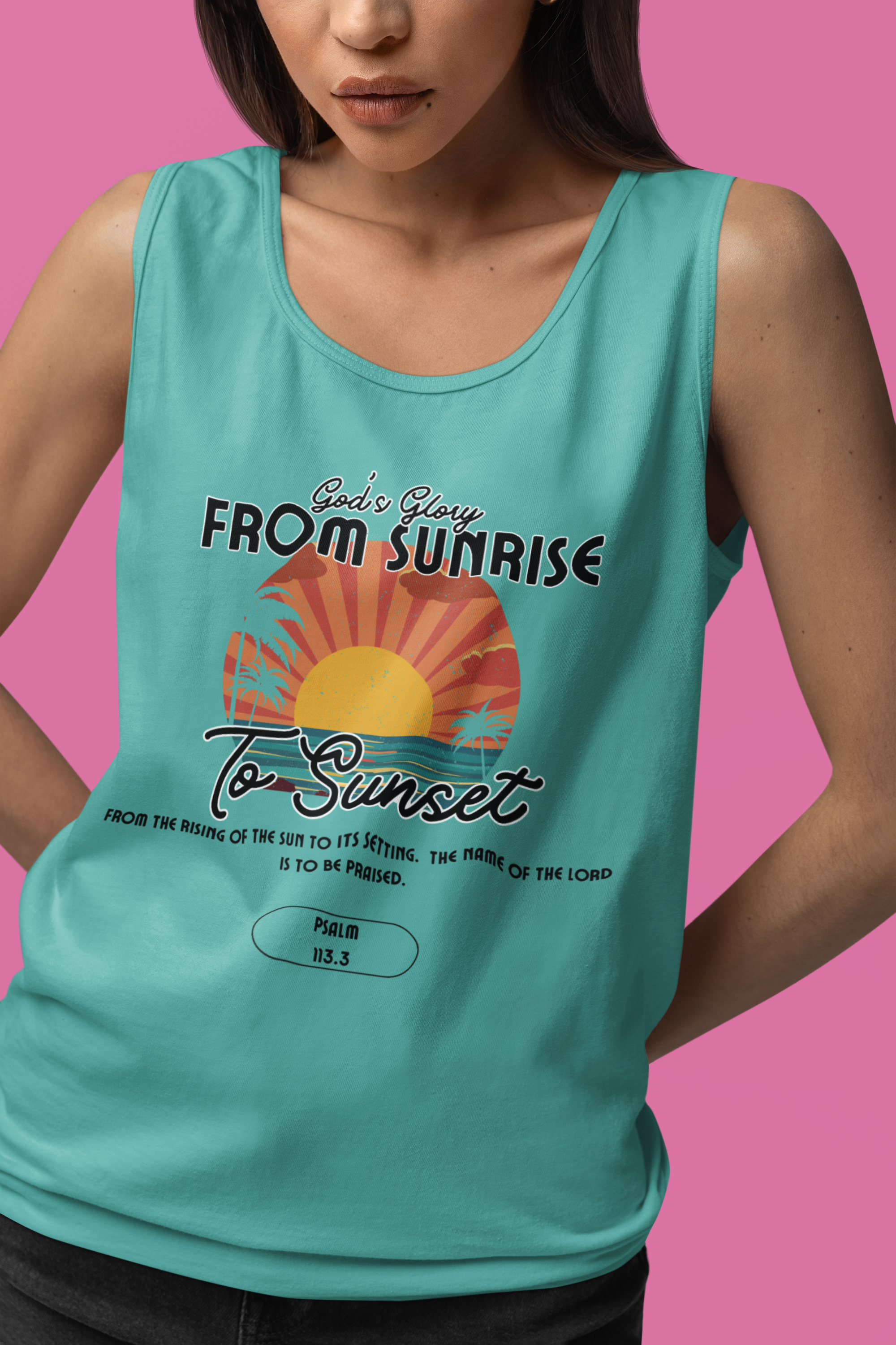 God’s Glory from Sunrise to Sunset Christian Tank Top – Comfort Colors 9360 Faith Shirt