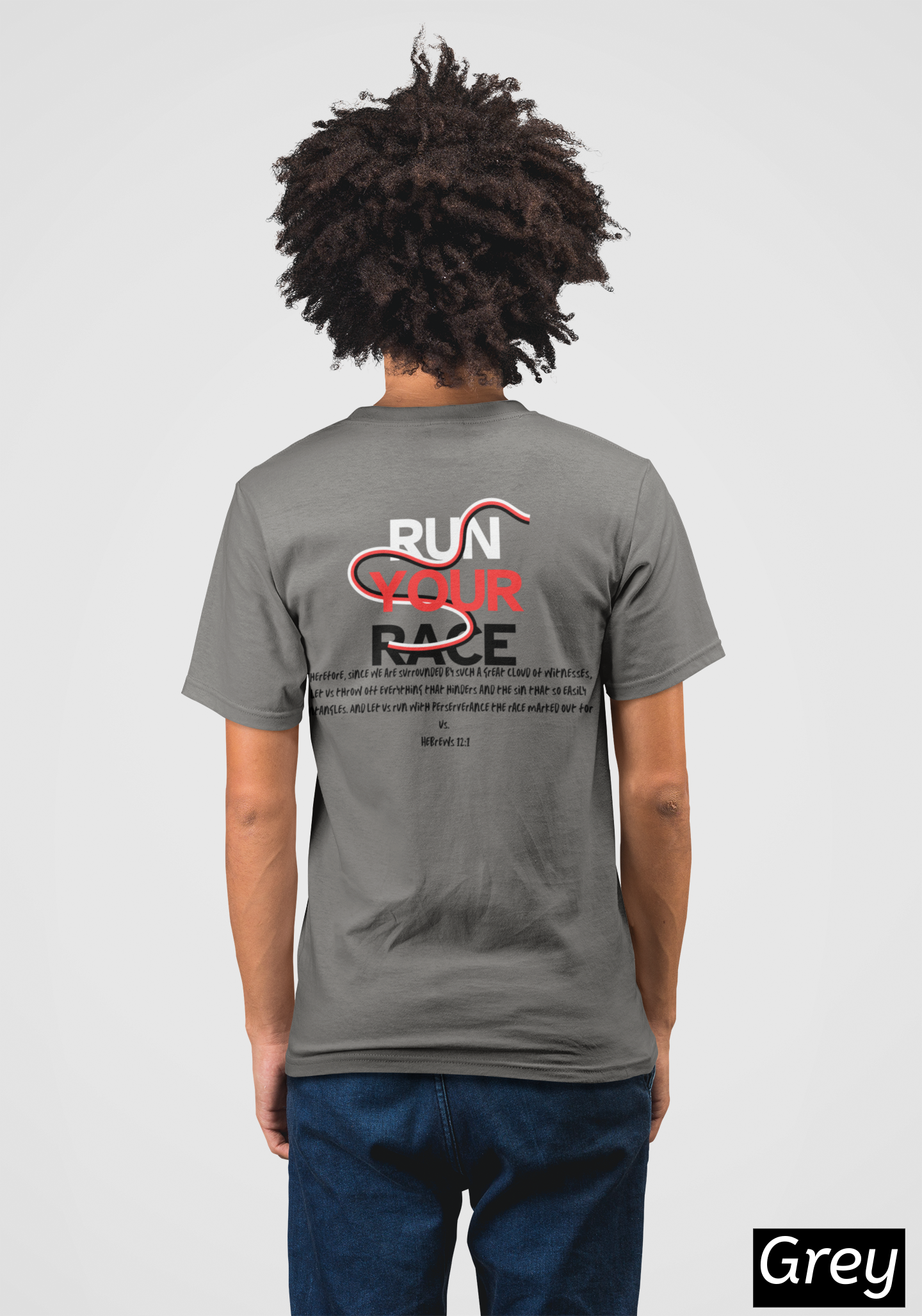 Run Your Own Race Shirt, Hebrews 12:1 Christian T-Shirt, Comfort Colors 1717 Bible Verse Tee, Faith Based Motivational Shirt