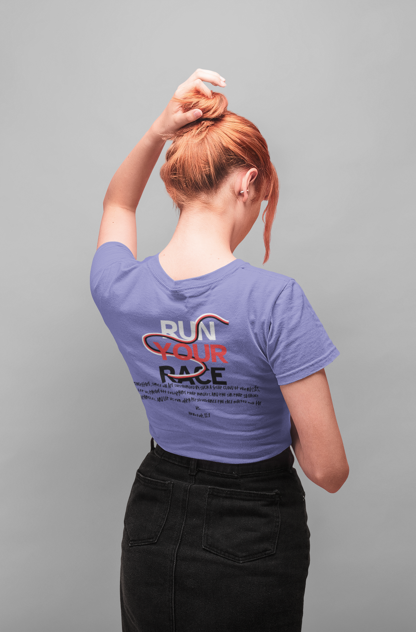Run Your Own Race Shirt, Hebrews 12:1 Christian T-Shirt, Comfort Colors 1717 Bible Verse Tee, Faith Based Motivational Shirt
