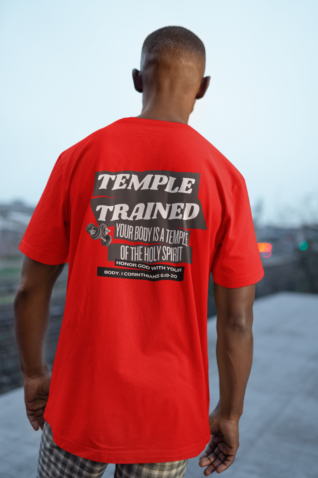 Temple Trained Shirt | Christian Fitness Faith Tee | Unisex Gym Shirt