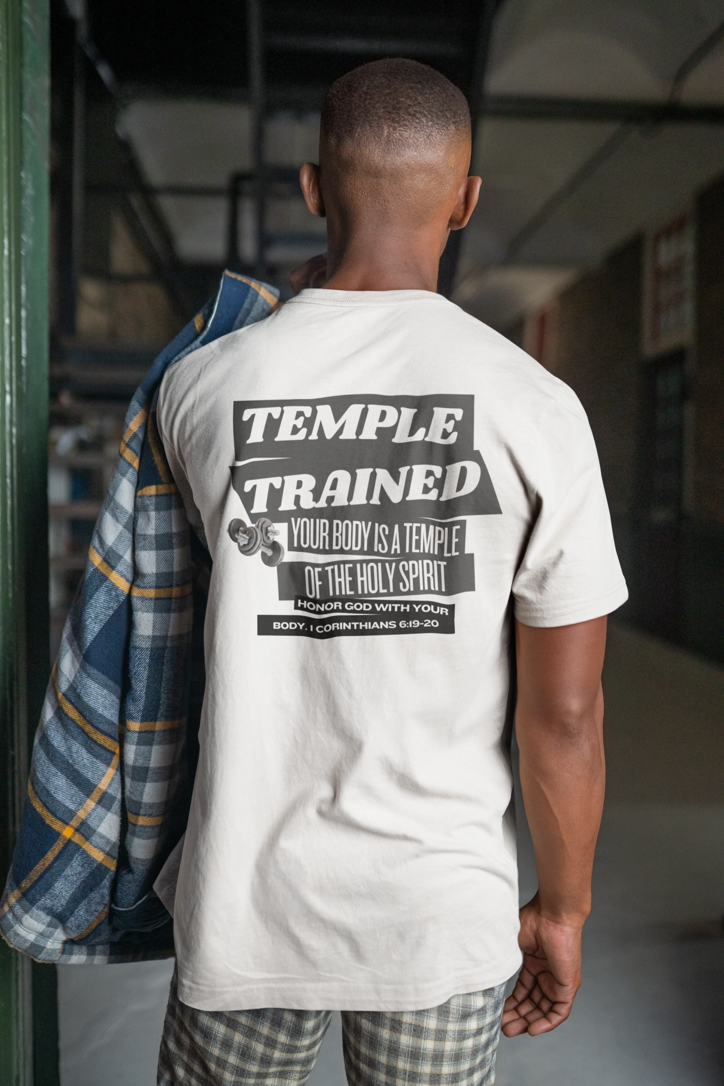 Temple Trained Shirt | Christian Fitness Faith Tee | Unisex Gym Shirt