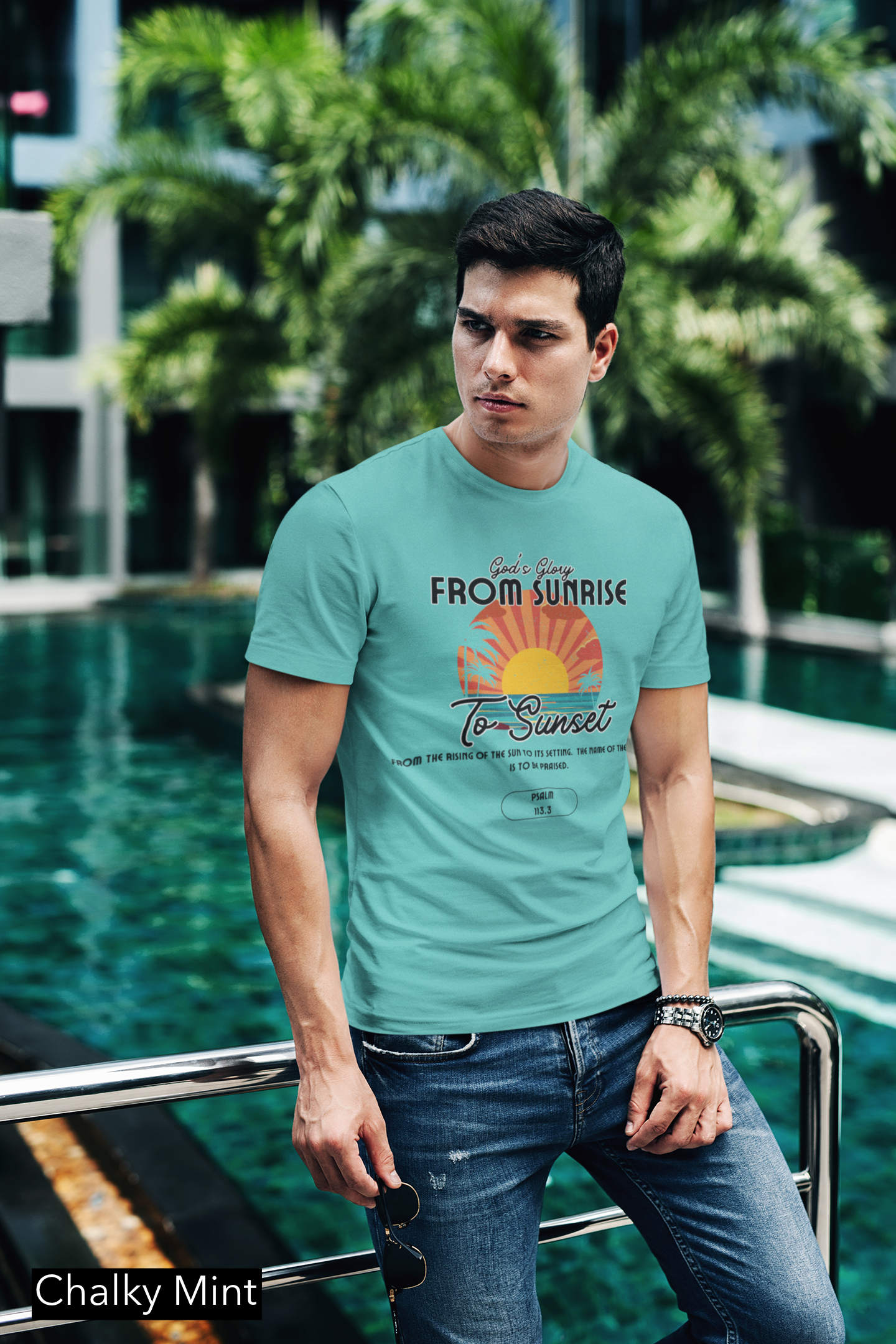 God’s Glory from Sunrise to Sunset Christian Shirt – Psalms 113:3 – Comfort Colors 1717 Faith T-Shirt