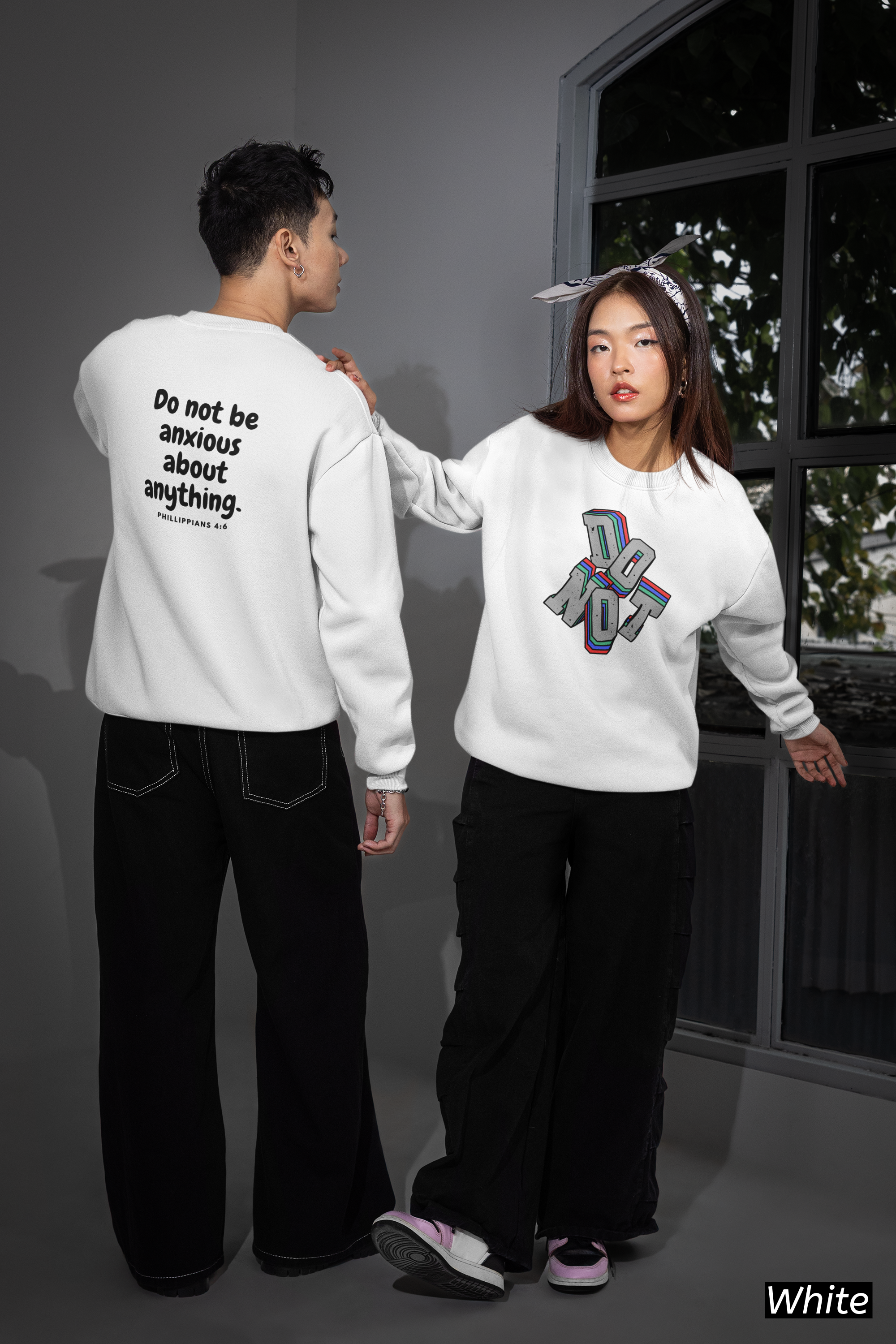 Do Not Be Anxious For Anything |  Philippians 4:6 Christian Sweatshirt | Faith Based Cozy Crewneck | Christian Gift for Women & Men