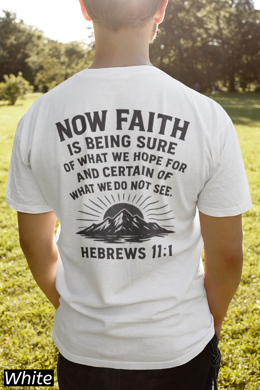 Hebrews 11:1 Shirt, Faith Scripture Tee, Christian Graphic T-Shirt, Vintage Washed Bible Verse Shirt | Christian scripture tee