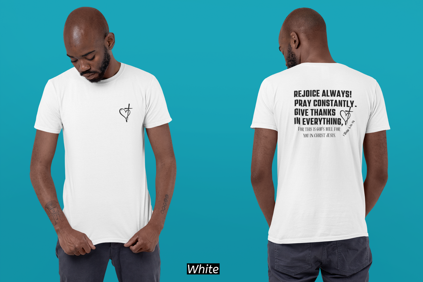 1 Thessalonians 5:16-18 T Shirt | Rejoice Pray Give Thanks | Christian Bible Verse Shirt | Faith Based Tee |Inspirational Scripture Gift