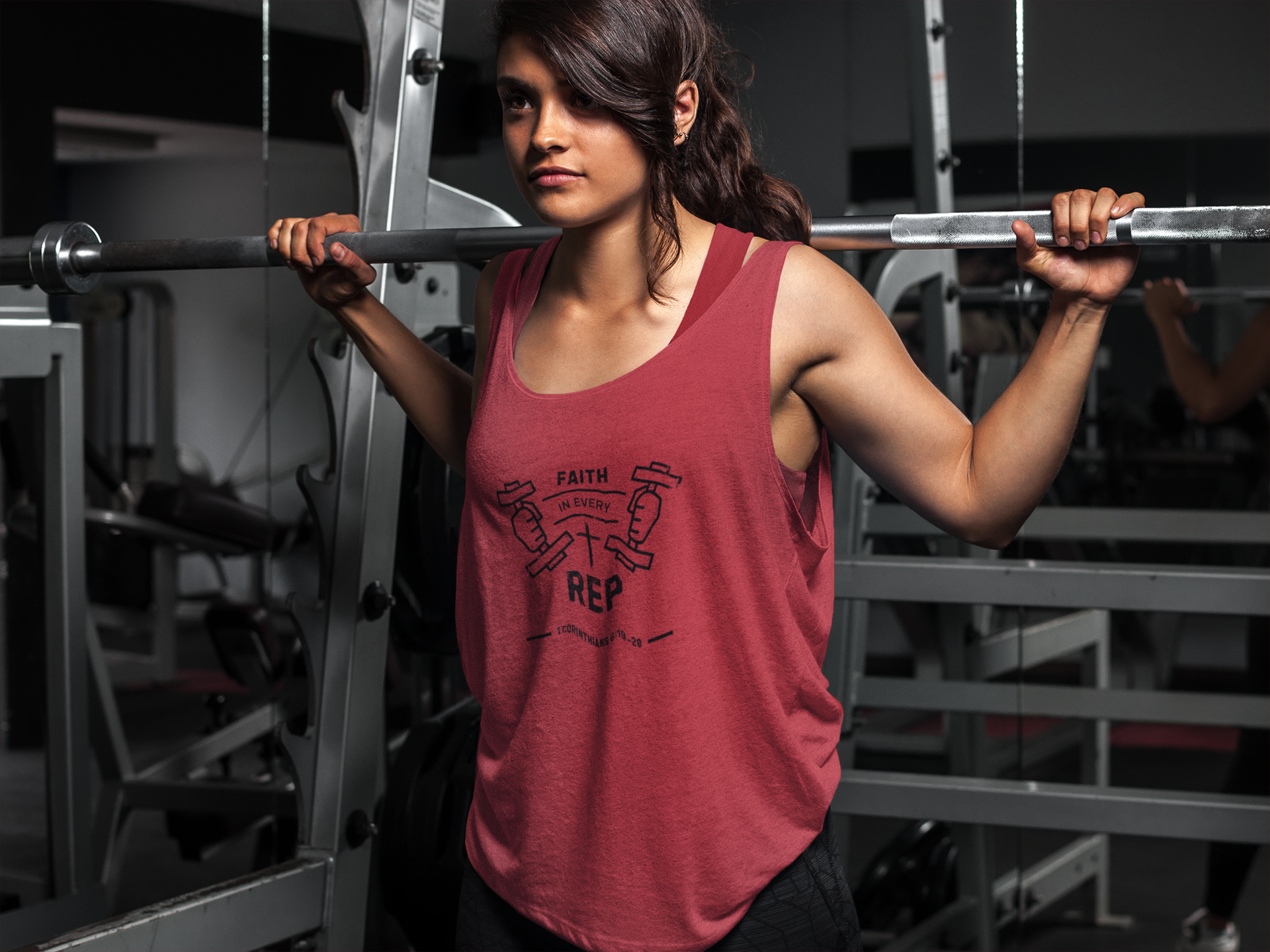Faith in Every Rep Tank – Christian Workout Racerback | Next Level 1533