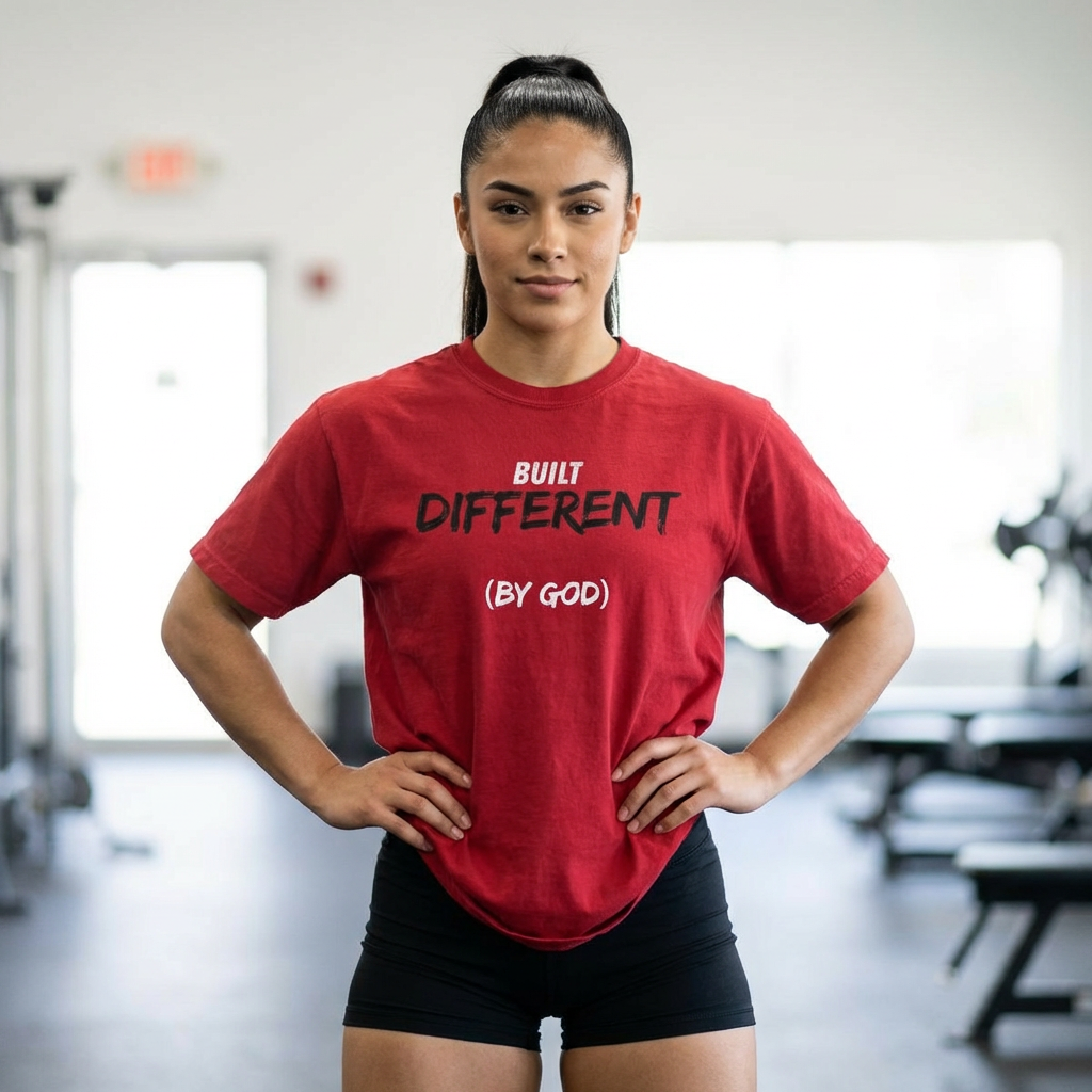 Built Differently By God - Christian t-shirt on premium Comfort Colors 1717. Faith-based streetwear designed for bold believers