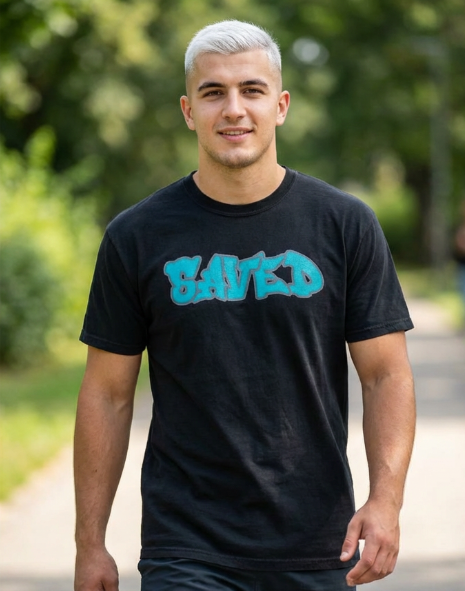 Saved Graffiti Christian Shirt – Streetwear Faith T-Shirt | Urban Christian Apparel | Comfort Colors 1717