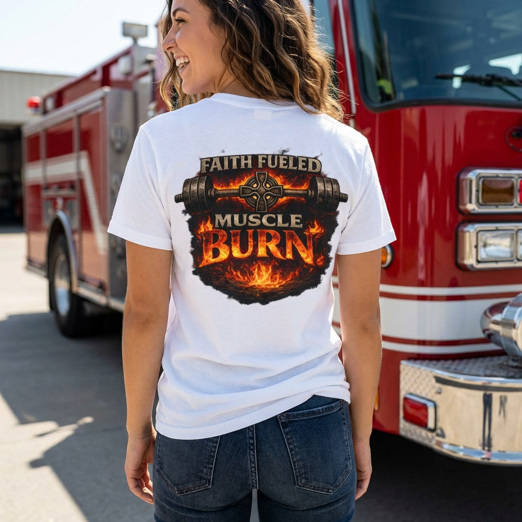 Faith Fueled Muscle Burn Shirt – Christian Gym T-Shirt | Faith Fitness Apparel | Comfort Colors 1717