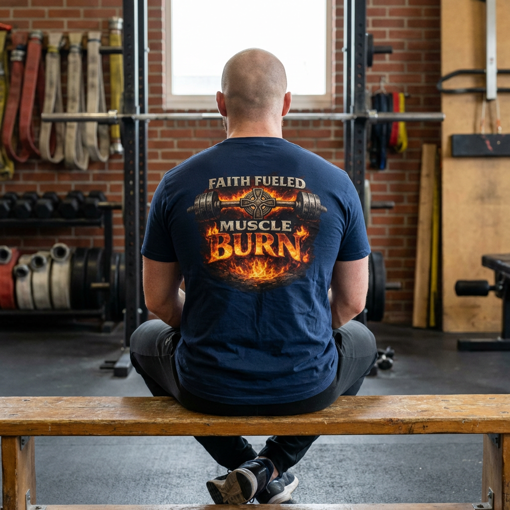 Faith Fueled Muscle Burn Shirt – Christian Gym T-Shirt | Faith Fitness Apparel | Comfort Colors 1717