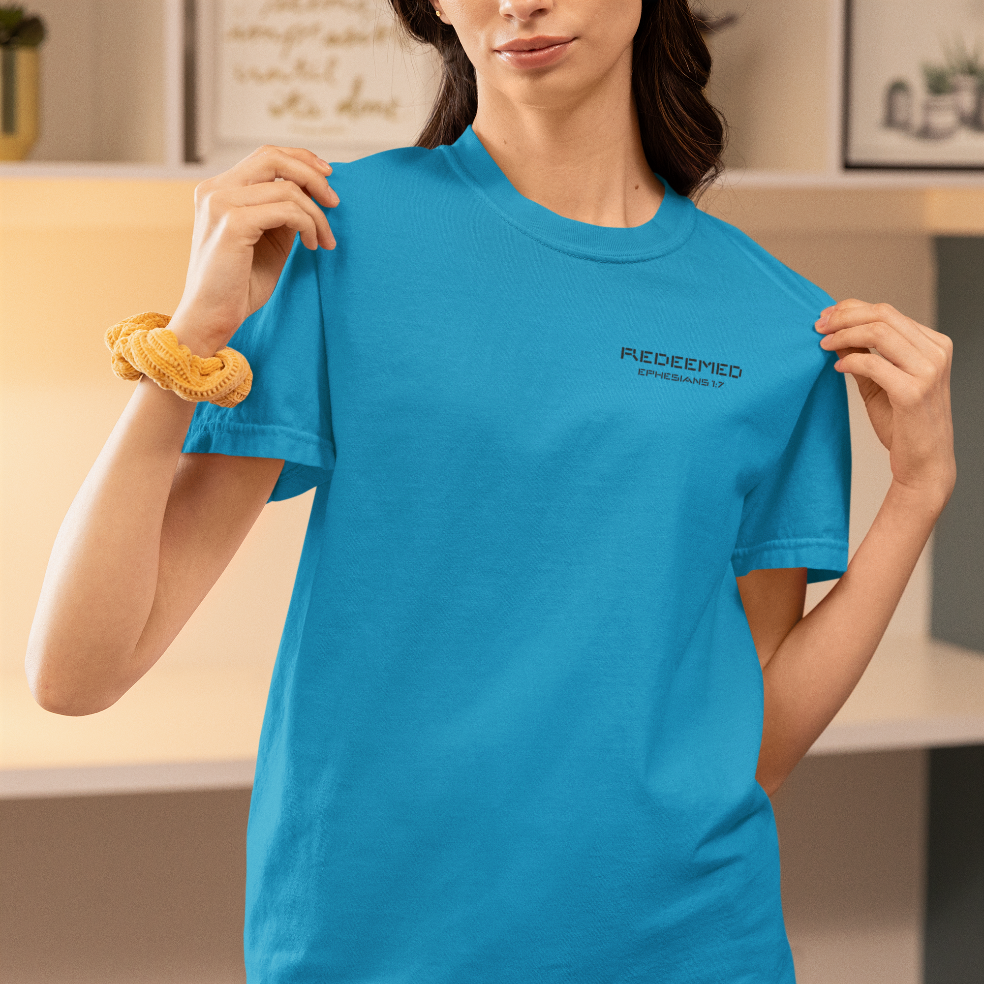 Redeemed Christian Shirt – Ephesians 1:7 Bible Verse T-Shirt | Faith Apparel | Comfort Colors 1717