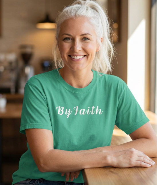 By Faith Christian Shirt – Minimalist Comfort Colors 1717 T-Shirt