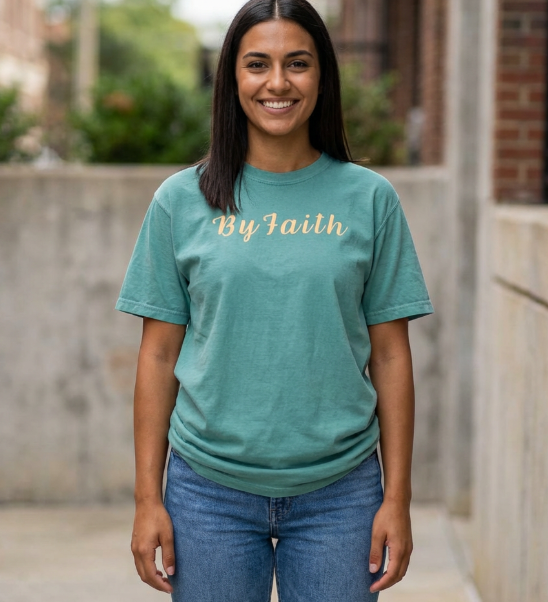 By Faith Christian Shirt – Minimalist Comfort Colors 1717 T-Shirt