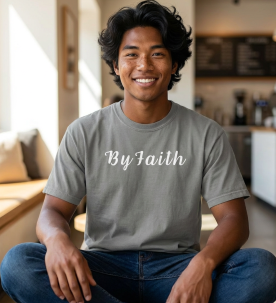By Faith Christian Shirt – Minimalist Comfort Colors 1717 T-Shirt