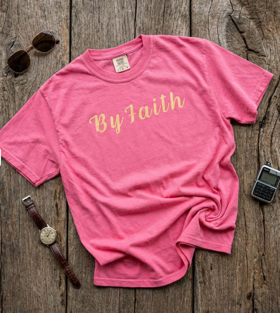 By Faith Christian Shirt – Minimalist Comfort Colors 1717 T-Shirt
