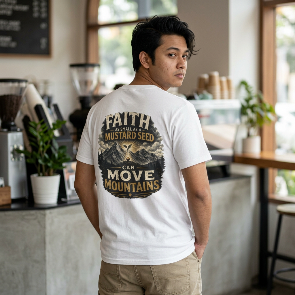 Faith as Small as a Mustard Seed Christian T-Shirt | Matthew 17:20 Tee