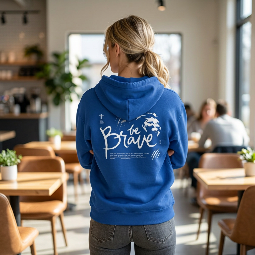 Be Brave Hoodie – Revelation 5:5 Christian Hoodie | Gildan 18500 Unisex Faith Sweatshirt
