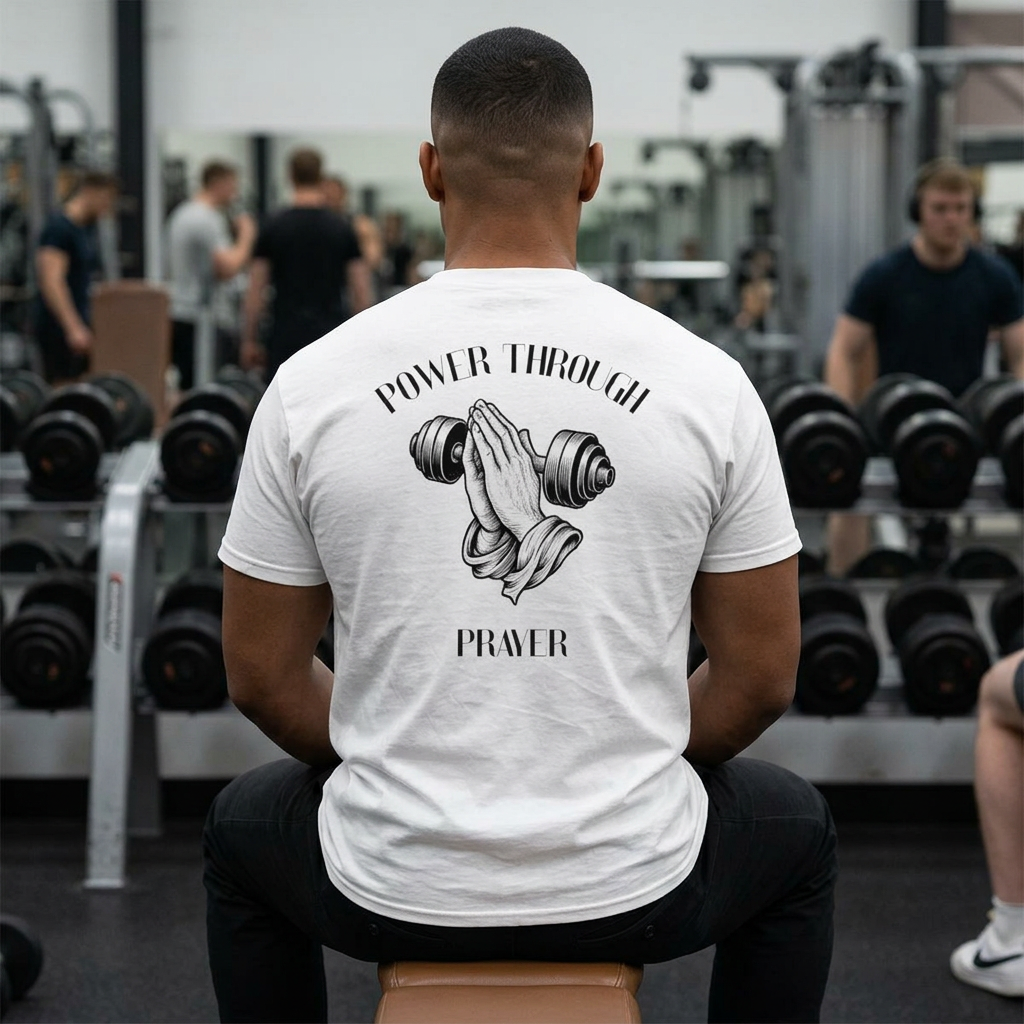 Power Through Prayer Shirt, Christian Motivational T-Shirt, Faith Based Apparel, Religious Inspirational Tee, Gildan 5000 Christian Gift