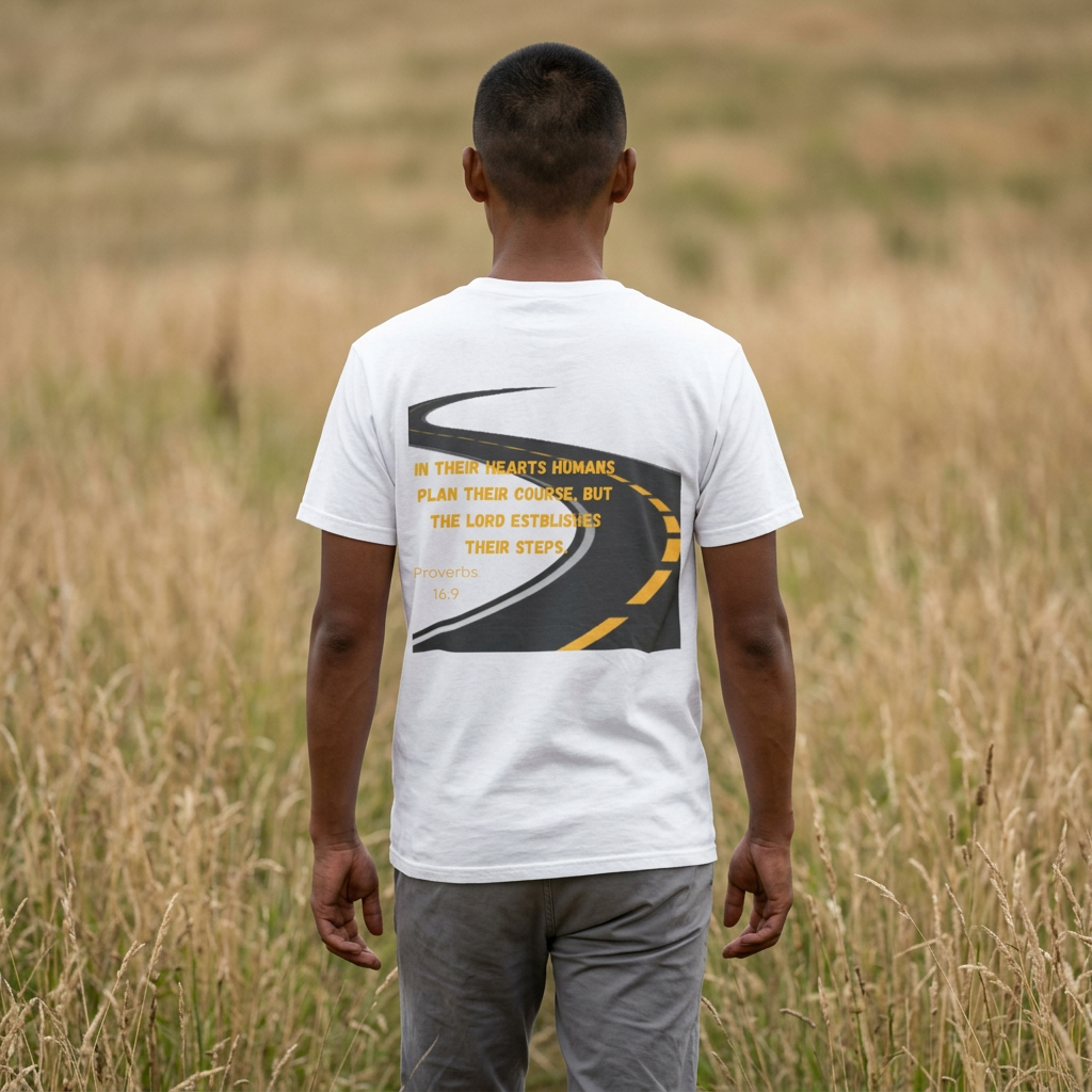 Proverbs 16:9 Shirt – God Establishes My Steps Christian Tee | Comfort Colors 1717