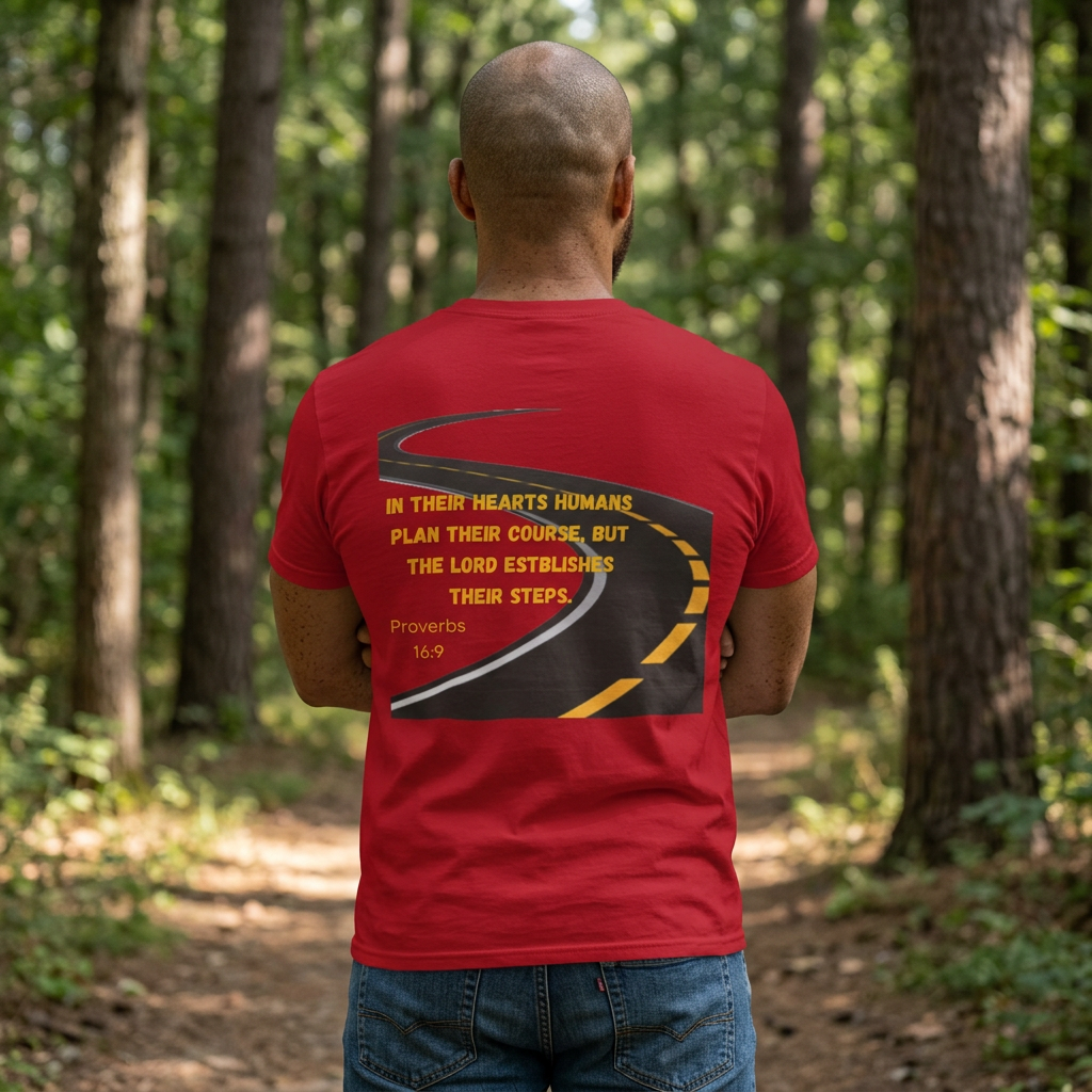 Proverbs 16:9 Shirt – God Establishes My Steps Christian Tee | Comfort Colors 1717