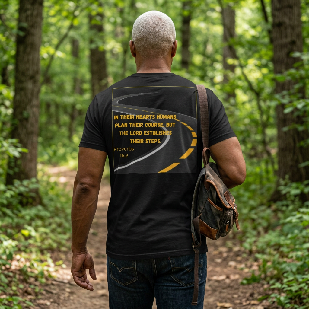 Proverbs 16:9 Shirt – God Establishes My Steps Christian Tee | Comfort Colors 1717