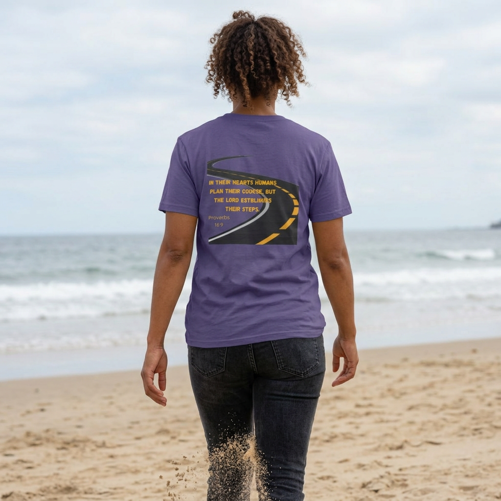 Proverbs 16:9 Shirt – God Establishes My Steps Christian Tee | Comfort Colors 1717