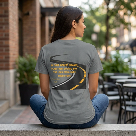 Proverbs 16:9 Shirt – God Establishes My Steps Christian Tee | Comfort Colors 1717