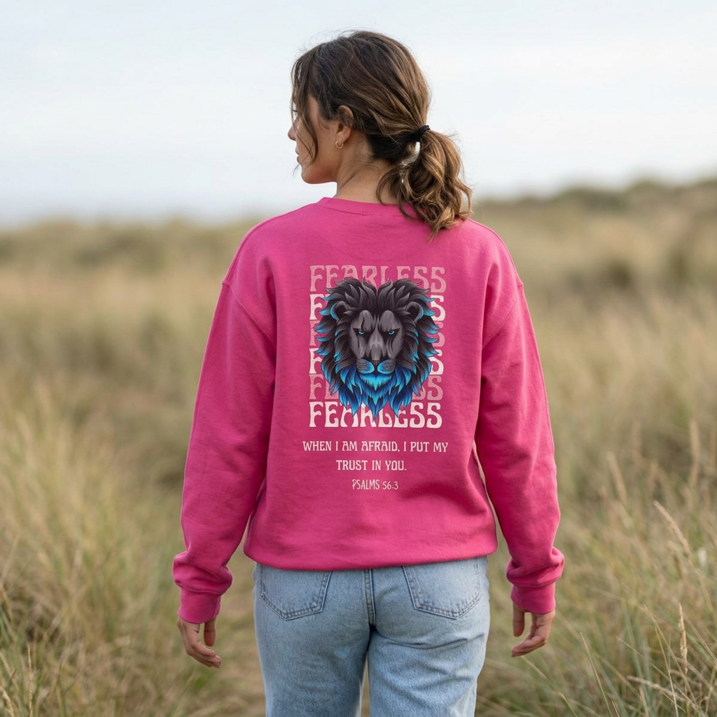 Fearless Lion Sweatshirt – Psalms 56:3 - Unisex Crewneck