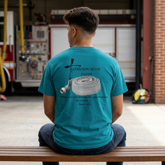 Firehouse of Faith Christian Firefighter Shirt – Comfort Colors 1717 Faith & First Responder Tee