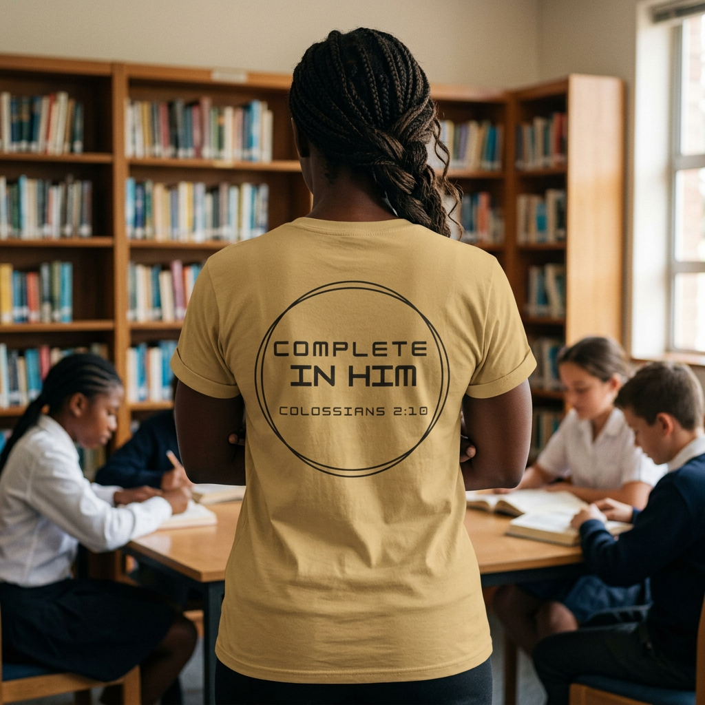 Complete in Him Christian T-Shirt | Colossians 2:10 Bible Verse Faith Tee
