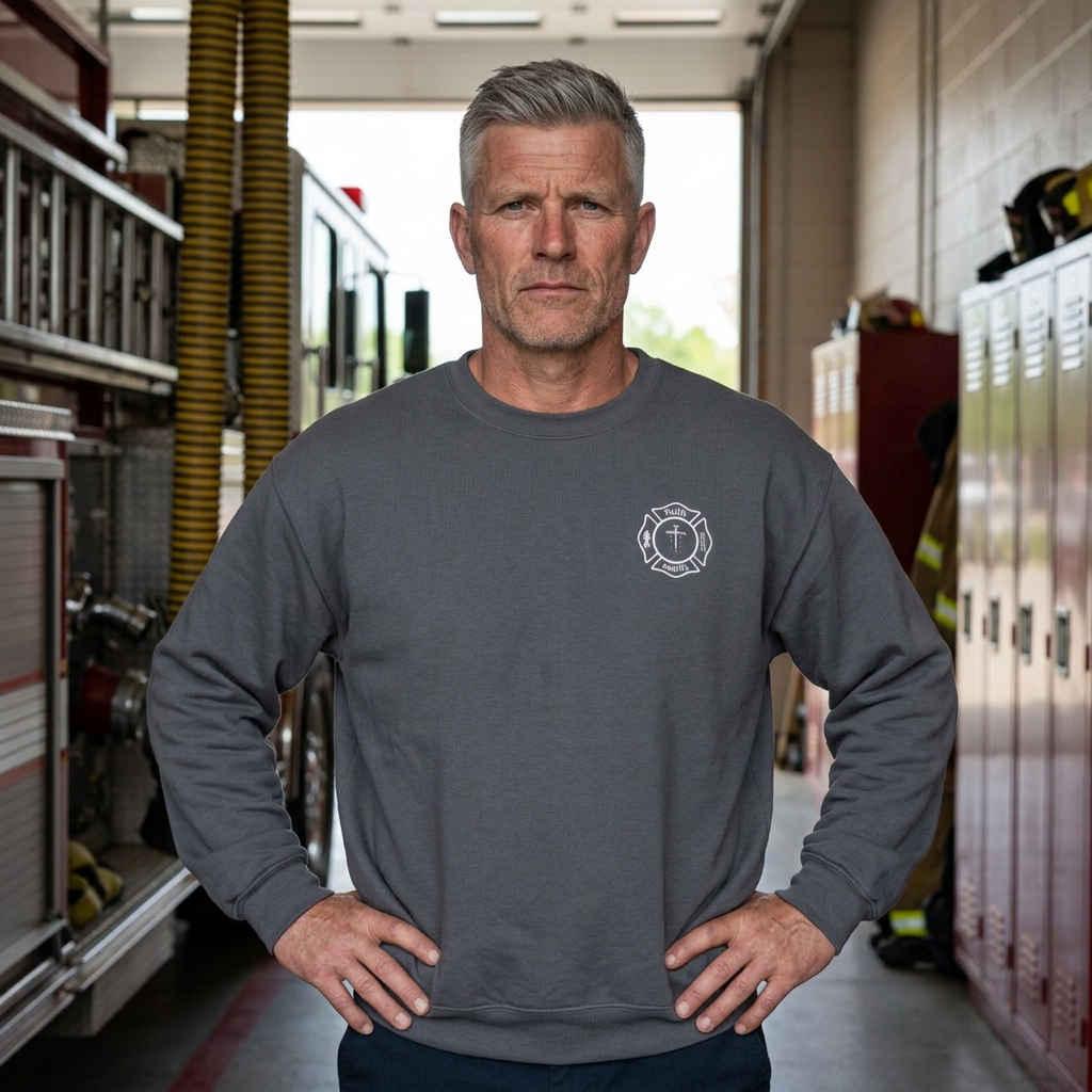 Jesus The Original Firefighter Christian Crewneck Sweatshirt