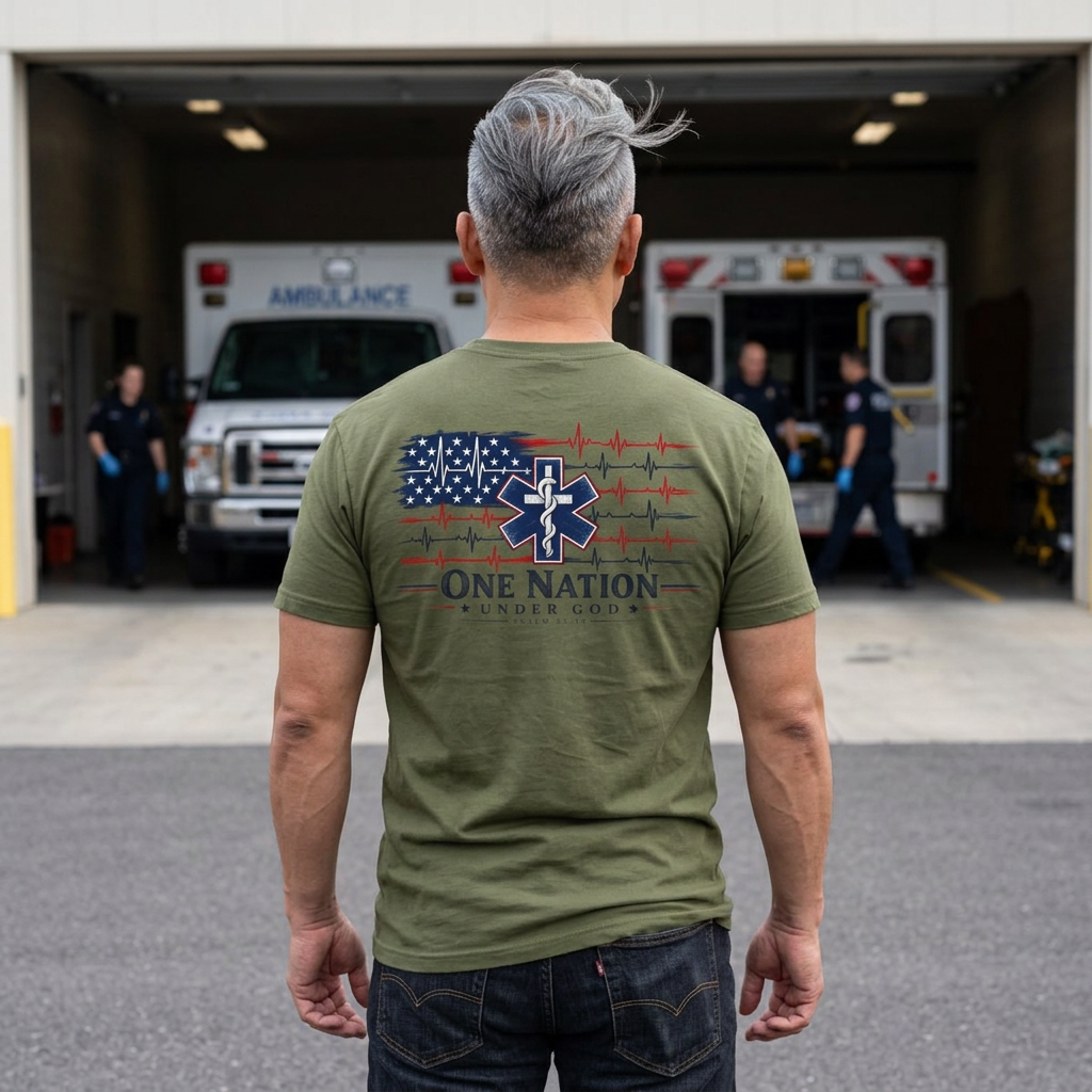One Nation Under God Christian EMS Shirt, Psalm 33:12