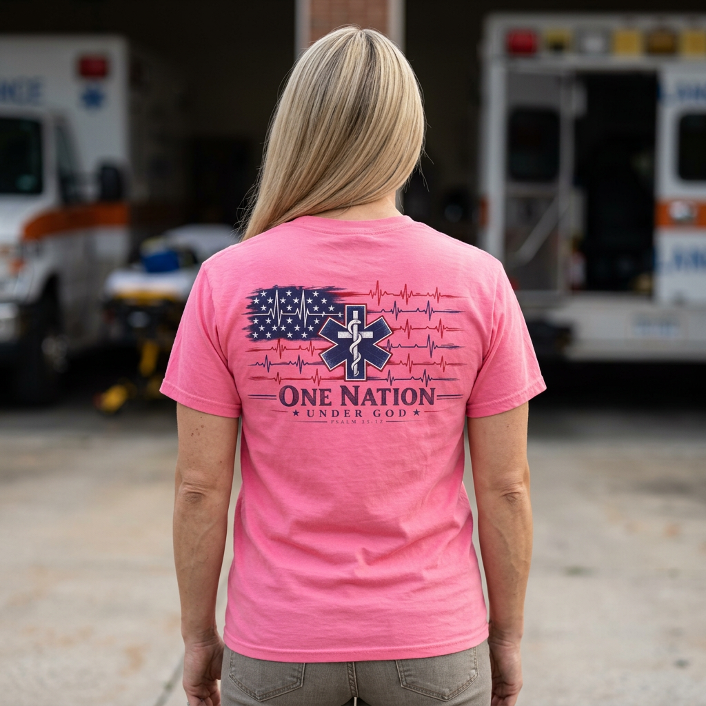 One Nation Under God Christian EMS Shirt, Psalm 33:12