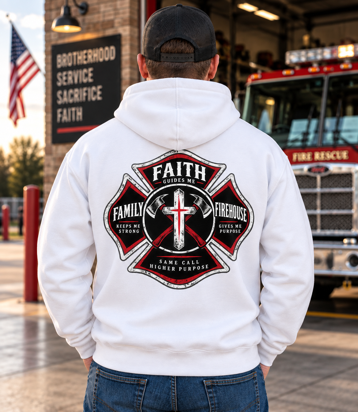 Faith Family Firehouse Christian Hoodie Sweatshirt