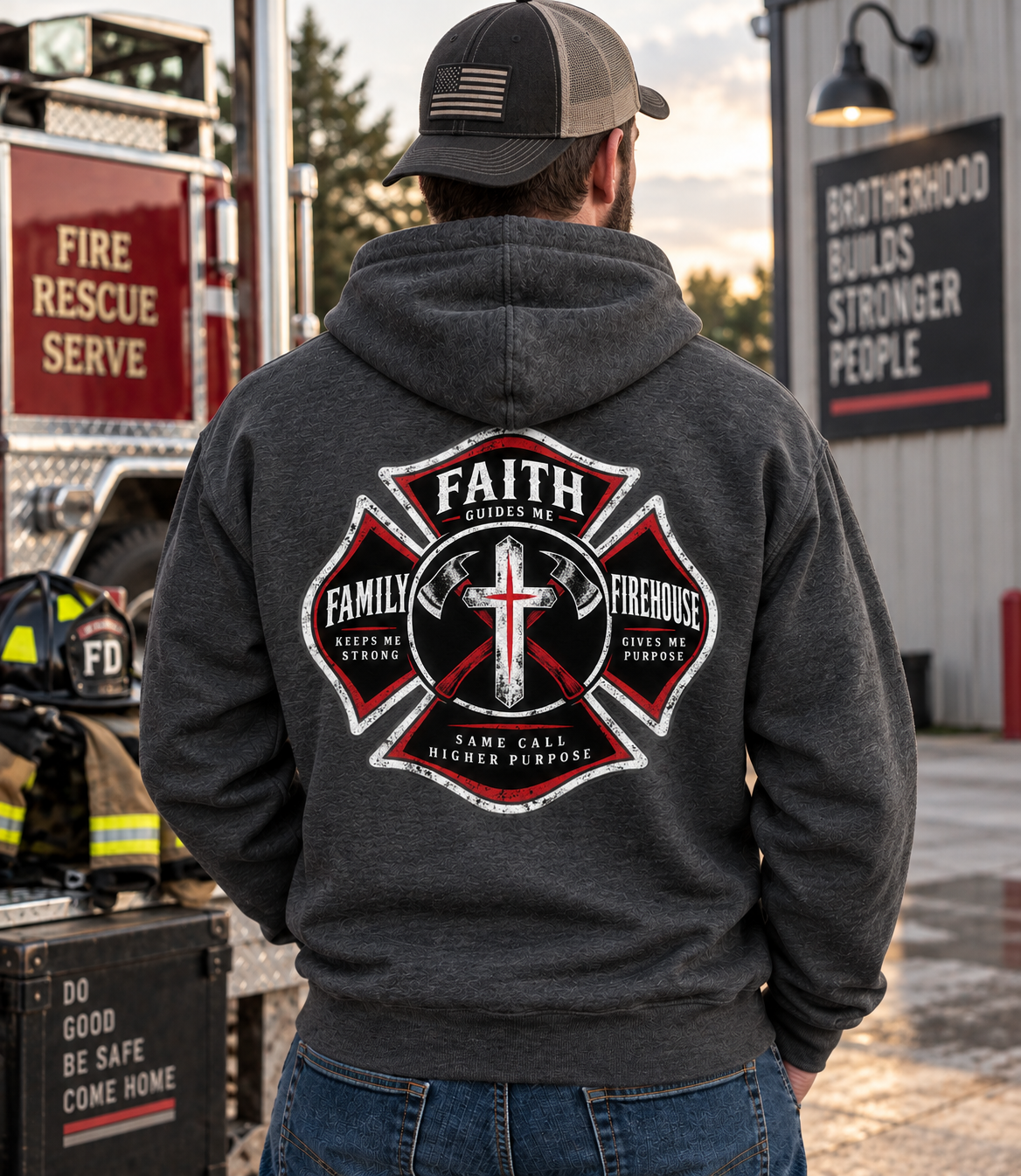 Faith Family Firehouse Christian Hoodie Sweatshirt
