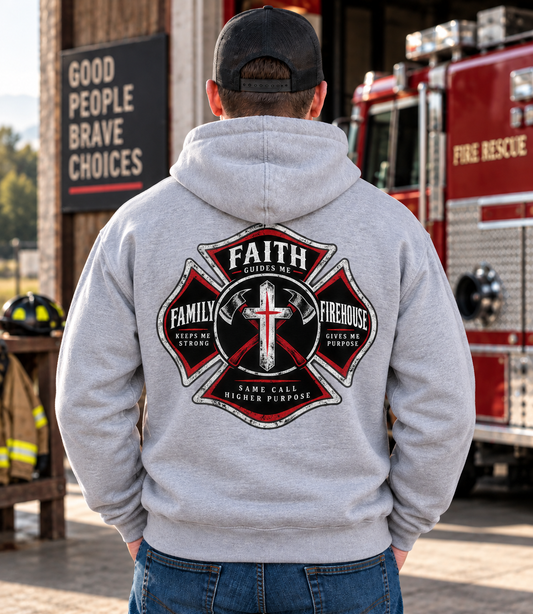 Faith Family Firehouse Christian Hoodie Sweatshirt