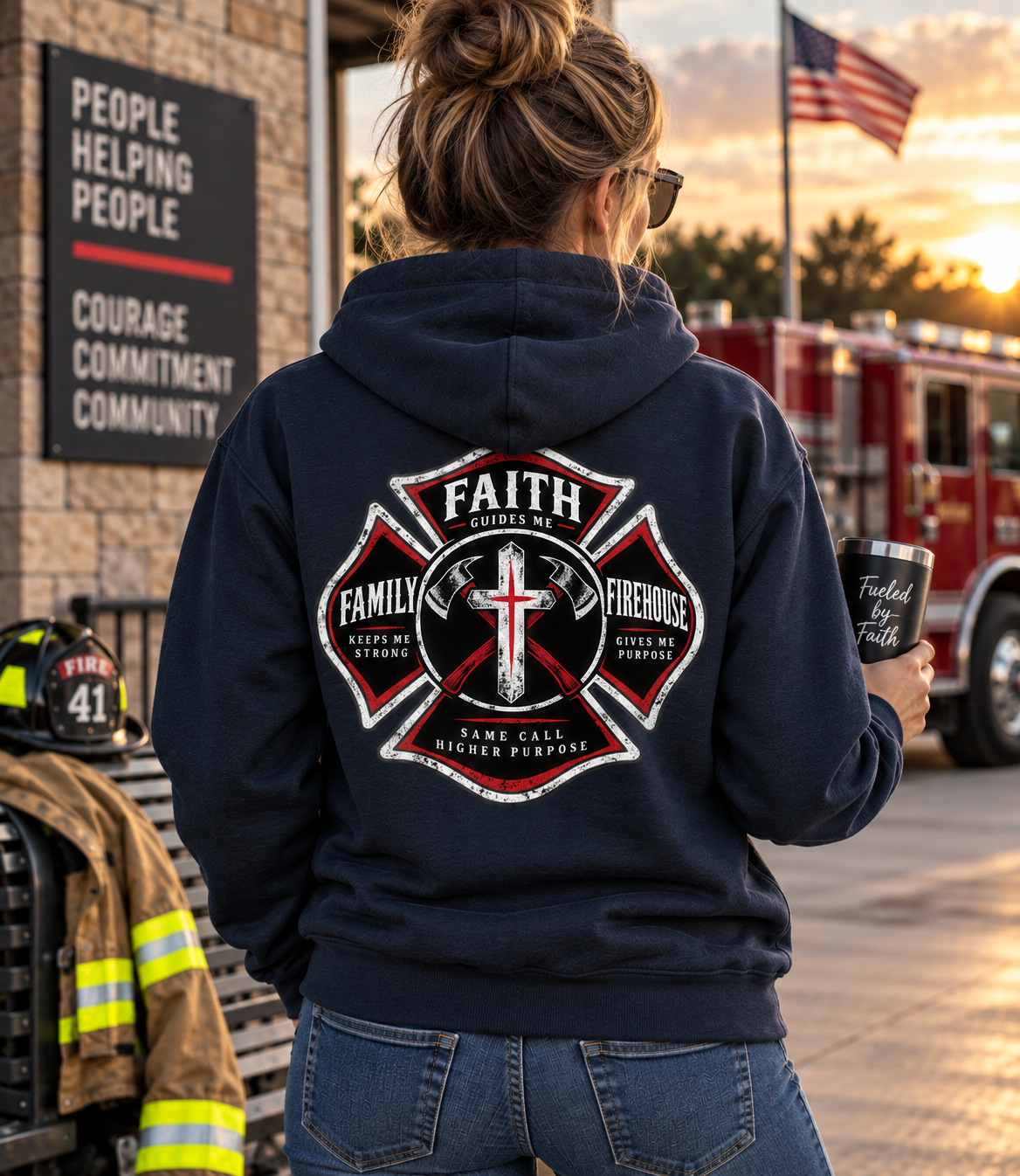 Faith Family Firehouse Christian Hoodie Sweatshirt