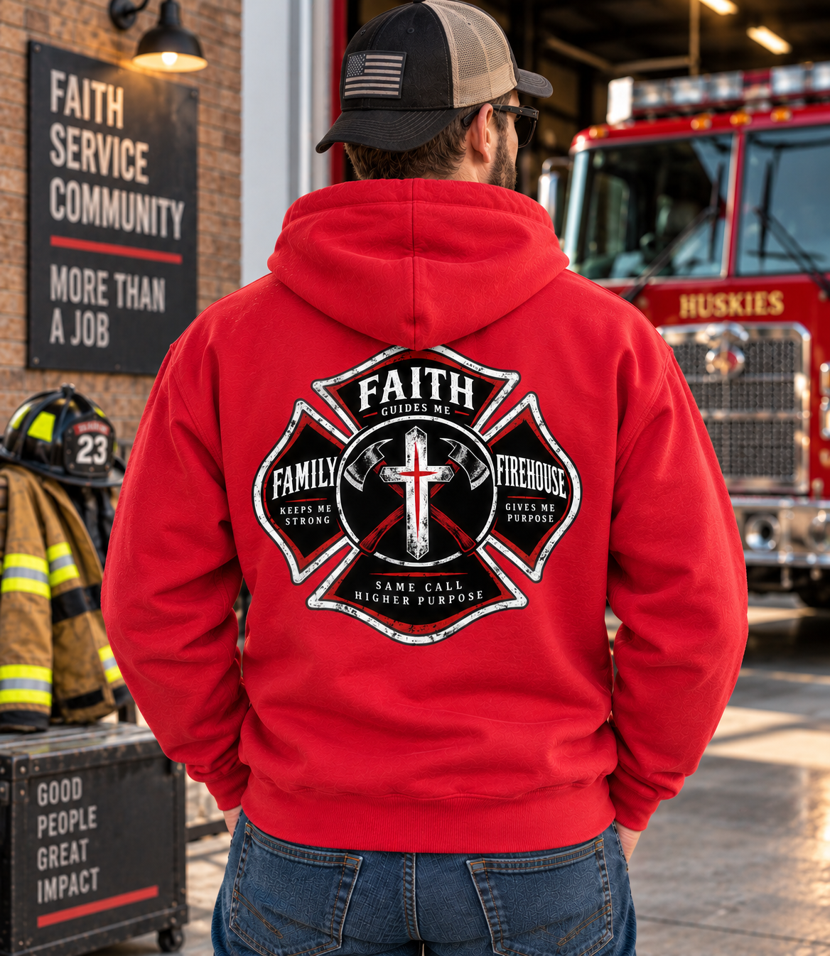 Faith Family Firehouse Christian Hoodie Sweatshirt