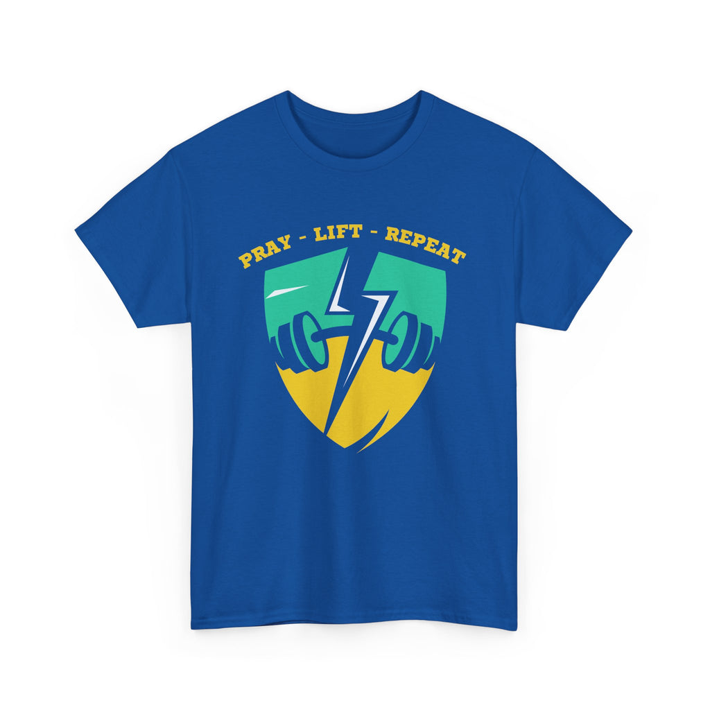 Pray Lift Repeat Shirt, Christian Gym T-Shirt, Faith Fitness Tee, Religious Workout Shirt, Gildan 5000 Christian Apparel