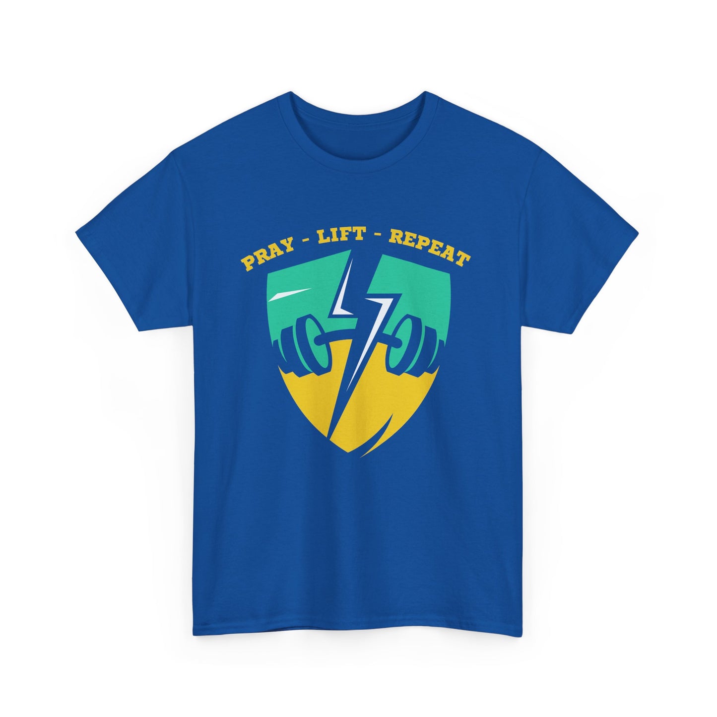 Pray Lift Repeat Shirt, Christian Gym T-Shirt, Faith Fitness Tee, Religious Workout Shirt, Gildan 5000 Christian Apparel