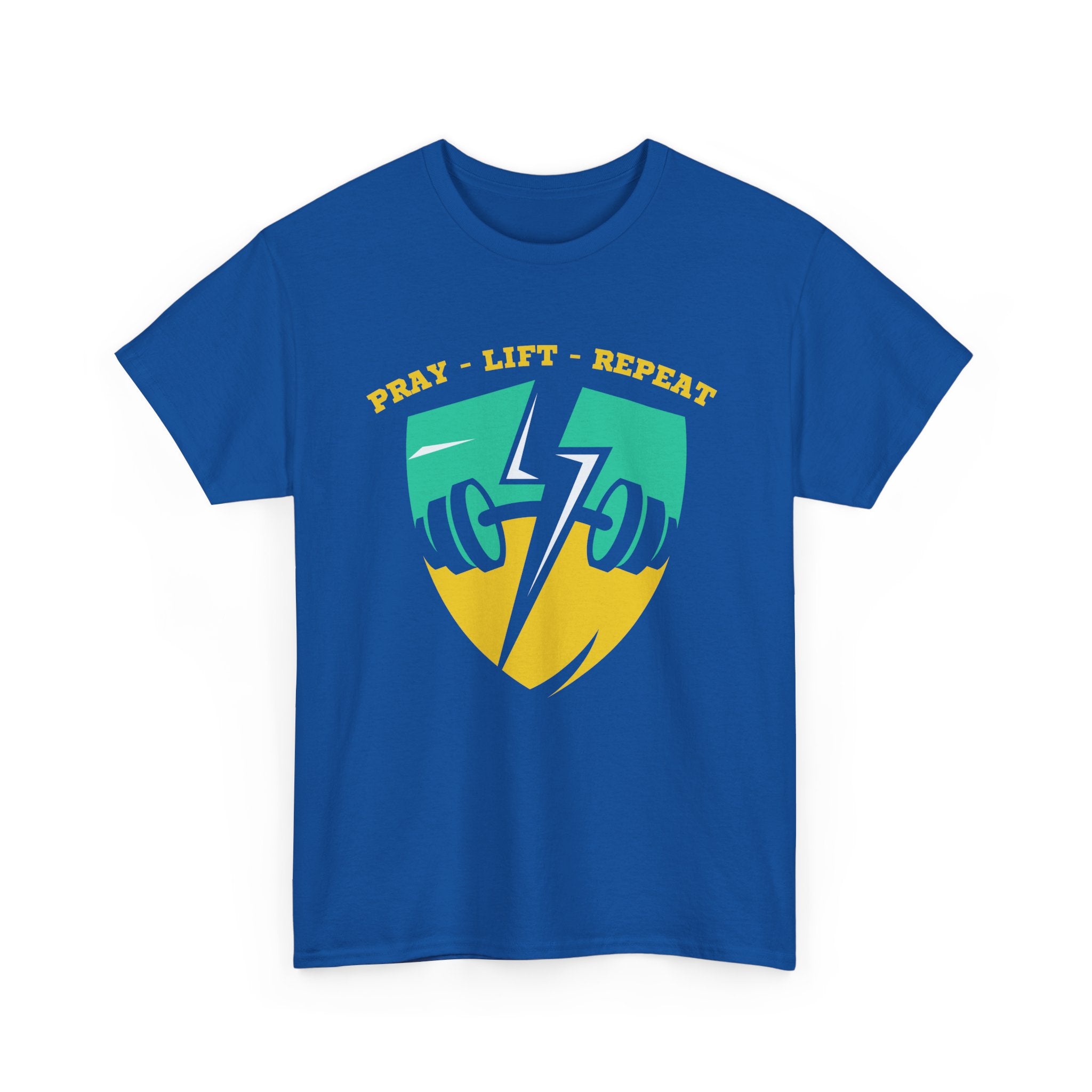 Pray Lift Repeat Shirt, Christian Gym T-Shirt, Faith Fitness Tee, Religious Workout Shirt, Gildan 5000 Christian Apparel