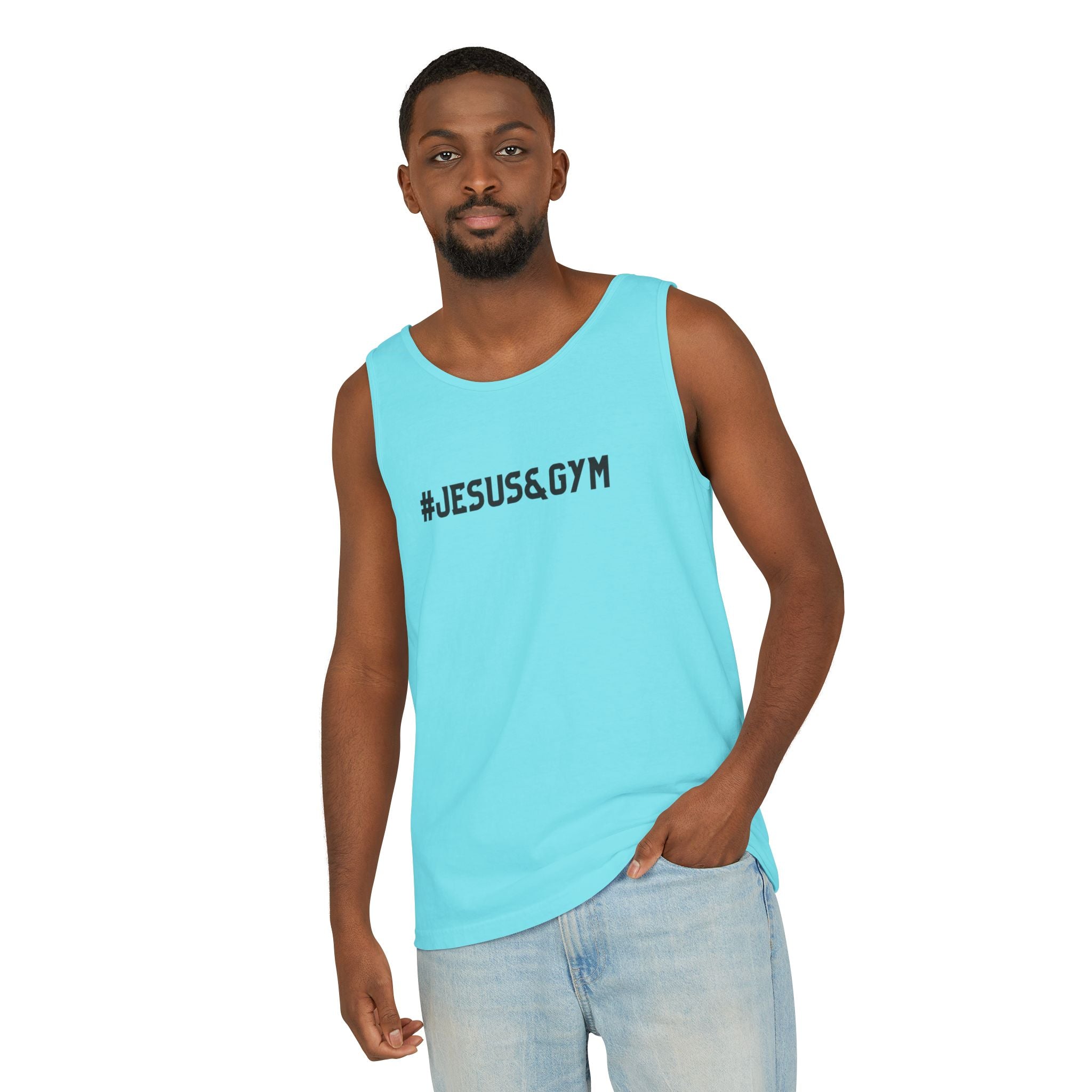 Jesus and Gym Tank Top – Christian Fitness Shirt | Faith Workout Tank | Comfort Colors 9360
